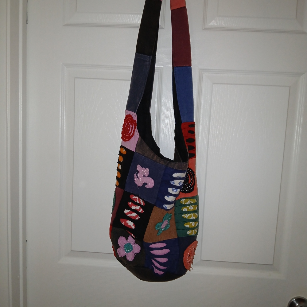 Multicolor Patchwork Hobo Bag - image 1